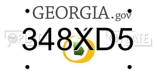 348XD5 Georgia License Plate