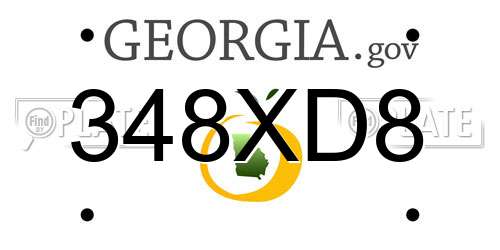 348XD8 Georgia License Plate