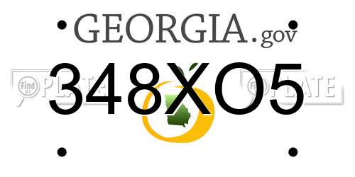 348XO5 Georgia License Plate