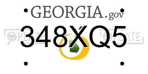 348XQ5 Georgia License Plate