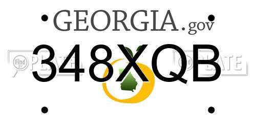 348XQB Georgia License Plate