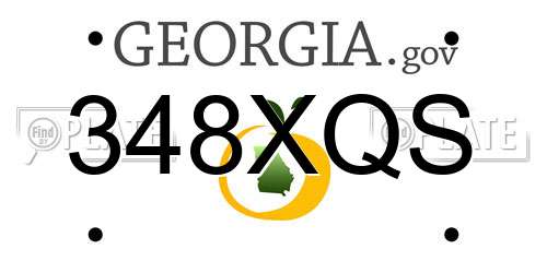 348XQS Georgia License Plate