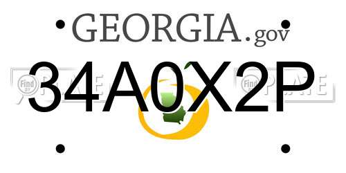 34A0X2P Georgia License Plate