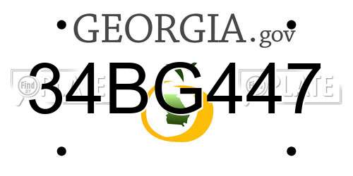 34BG447 Georgia License Plate