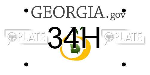 34H Georgia License Plate