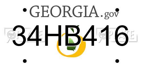 34HB416 Georgia License Plate