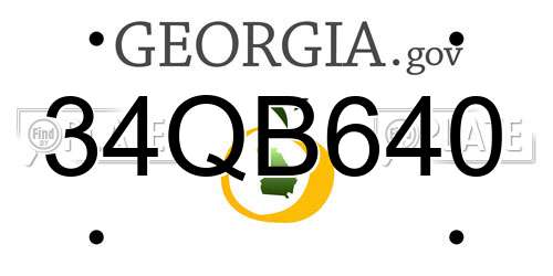34QB640 Georgia License Plate