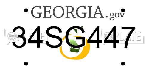 34SG447 Georgia License Plate