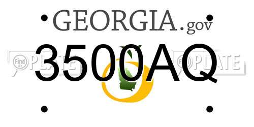 3500AQ Georgia License Plate