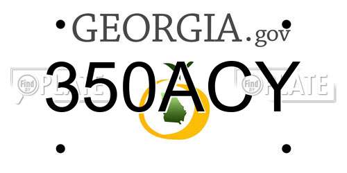 350ACY Georgia License Plate