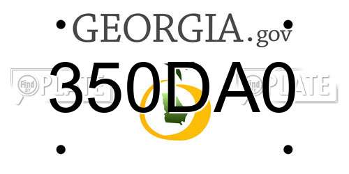 350DA0 Georgia License Plate