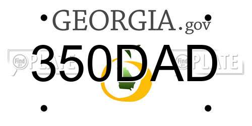 350DAD Georgia License Plate