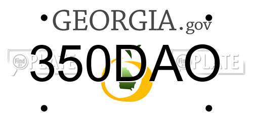 350DAO Georgia License Plate