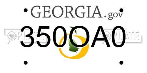 350OA0 Georgia License Plate