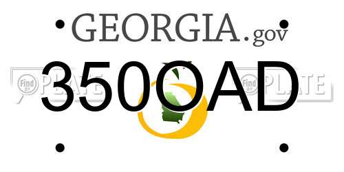 350OAD Georgia License Plate