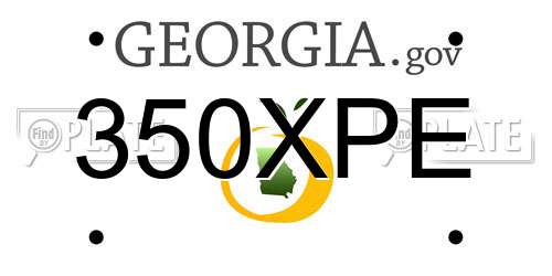 350XPE Georgia License Plate
