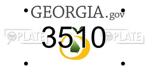 3510 Georgia License Plate