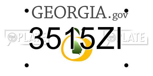 3515ZI Georgia License Plate