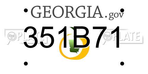 351B71 Georgia License Plate