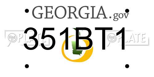 351BT1 Georgia License Plate