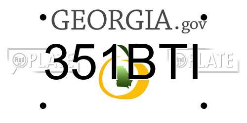 351BTI Georgia License Plate