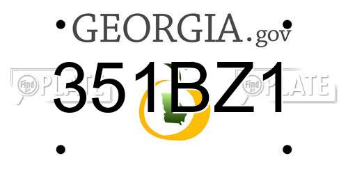 351BZ1 Georgia License Plate