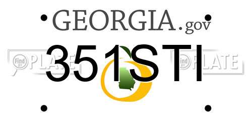 351STI Georgia License Plate