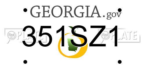 351SZ1 Georgia License Plate