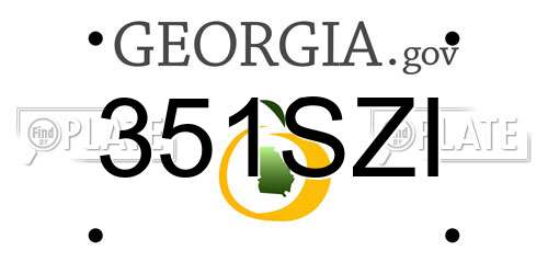 351SZI Georgia License Plate