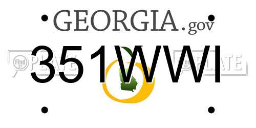 351WWI Georgia License Plate
