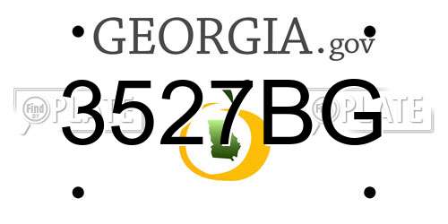3527BG Georgia License Plate