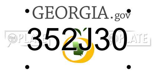 352J30 Georgia License Plate