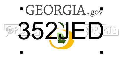 352JED Georgia License Plate