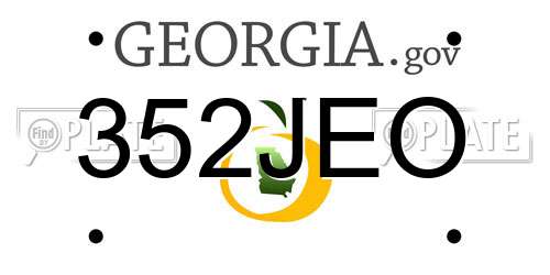 352JEO Georgia License Plate