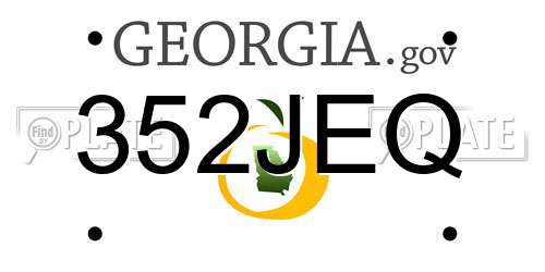 352JEQ Georgia License Plate