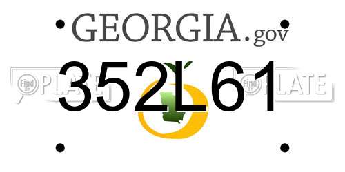 352L61 Georgia License Plate