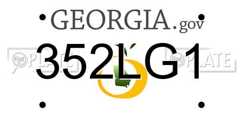 352LG1 Georgia License Plate