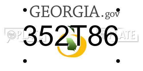 352T86 Georgia License Plate