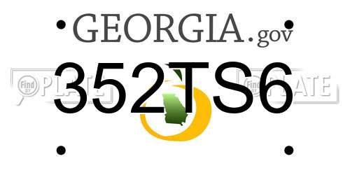352TS6 Georgia License Plate