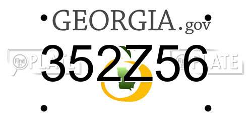 352Z56 Georgia License Plate