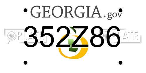 352Z86 Georgia License Plate