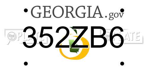 352ZB6 Georgia License Plate