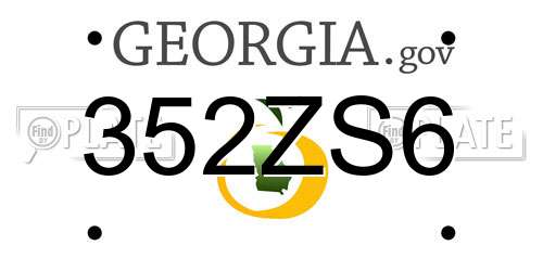 352ZS6 Georgia License Plate