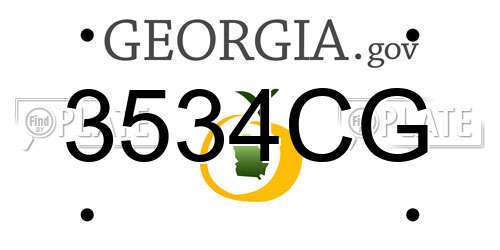 3534CG Georgia License Plate