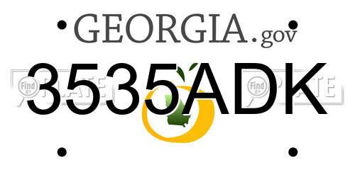 3535ADK Georgia License Plate
