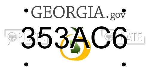 353AC6 Georgia License Plate
