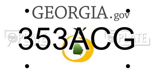 353ACG Georgia License Plate
