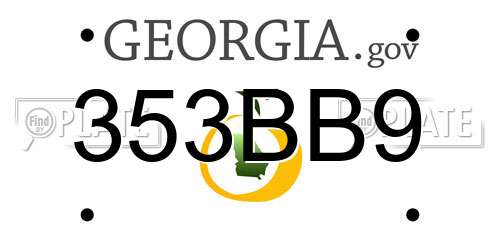 353BB9 Georgia License Plate