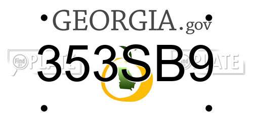 353SB9 Georgia License Plate