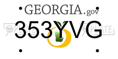 353YVG Georgia License Plate
